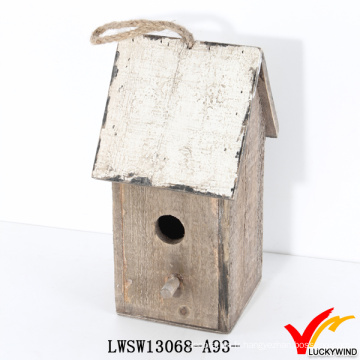 Ferme Corbe Suspendue Petite Recyclage Bois Artisanat Maison d&#39;oiseaux